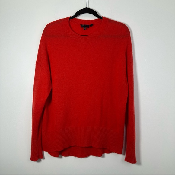 Theory Women’s Red 100% Cashmere Crewneck Sweater Size L - Picture 1 of 7